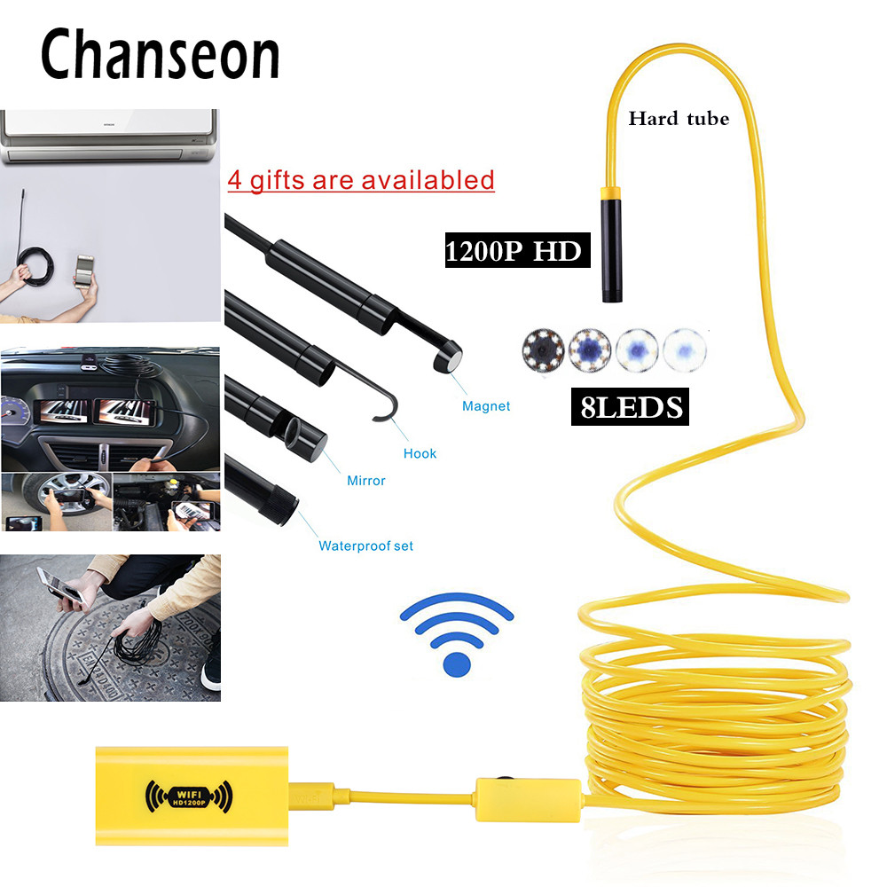 8MM Wifi Micro Endoscope 1200P HD Endoscope Camera Megapixels For IOS