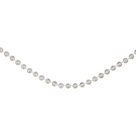 8MM X 33FT Medium Shiny Clear Iridescent Beaded Christmas Garland