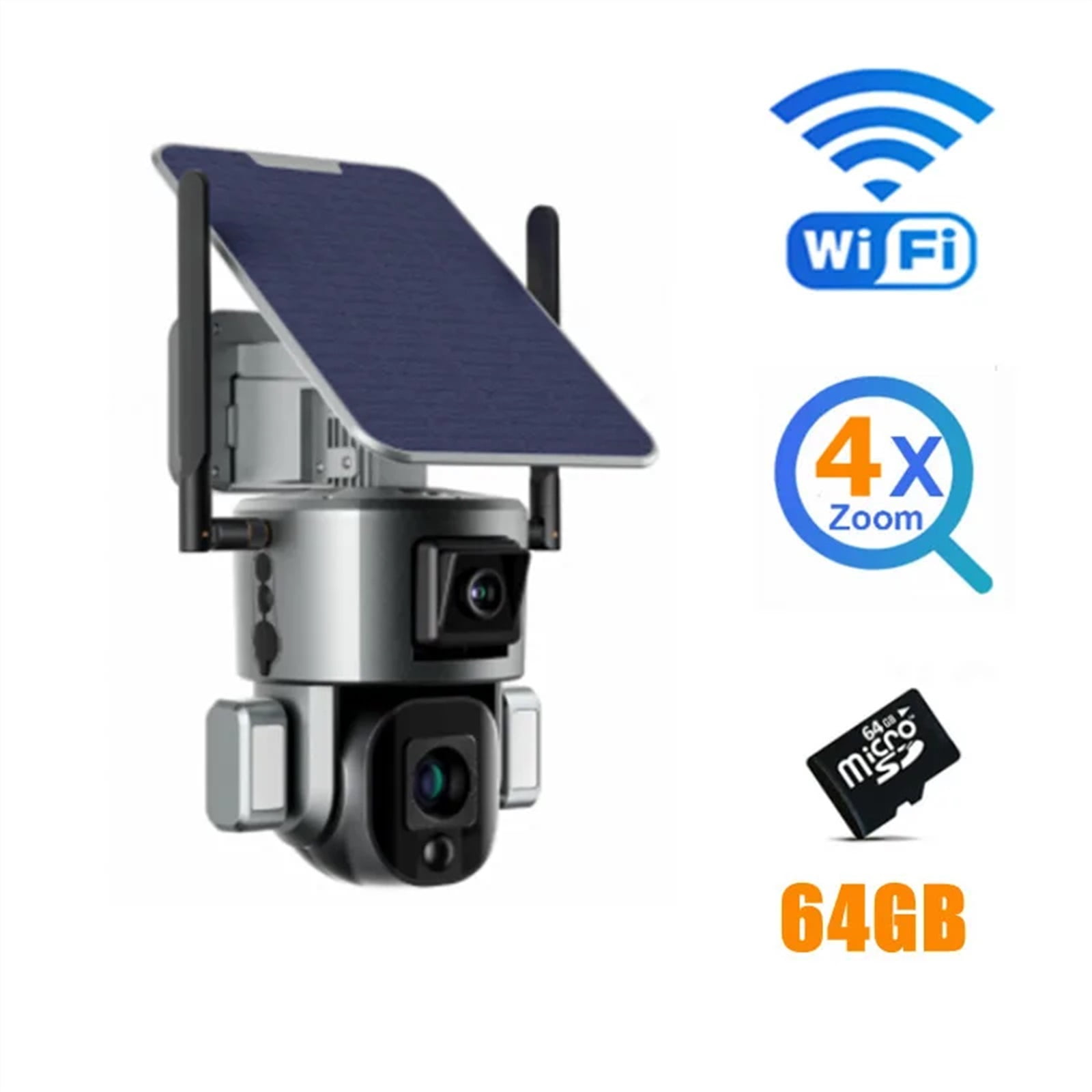 8MP 4K IP Panoramic 180 View 4K Solar Security Cameras Solar Security Camera With AI Motion Detection CCTV Solar Surveillance