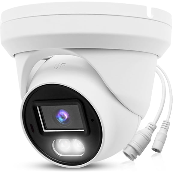 8MP 4K PoE IP Full Color Night Vision Security Camera Outdoor, 2.8mm Wide Angle, H.265, Waterproof IP66, Metal Housing Turret Dome Camera, NDAA Compliant