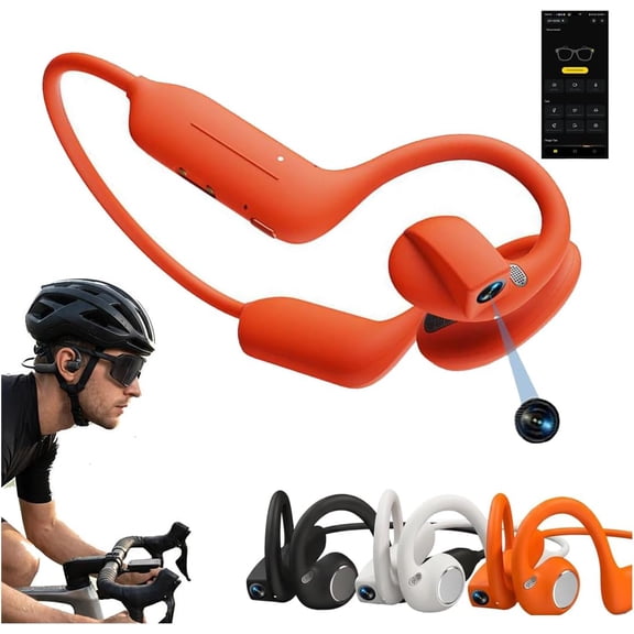 8MP Smart Camera Open Ear Headset, Bluetooth Audio Glasses with EIS Video Recording, Hands Free POV Camera for Travel, Sports and Vlogging