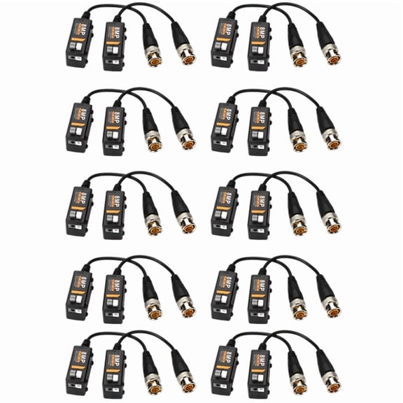 8MP Twisted Pair BNC CCTV Video Balun Passive Transceivers Support AHD/CVI/TVI 4K Camera Cat5e/ Cat6 UTP Cable Connector