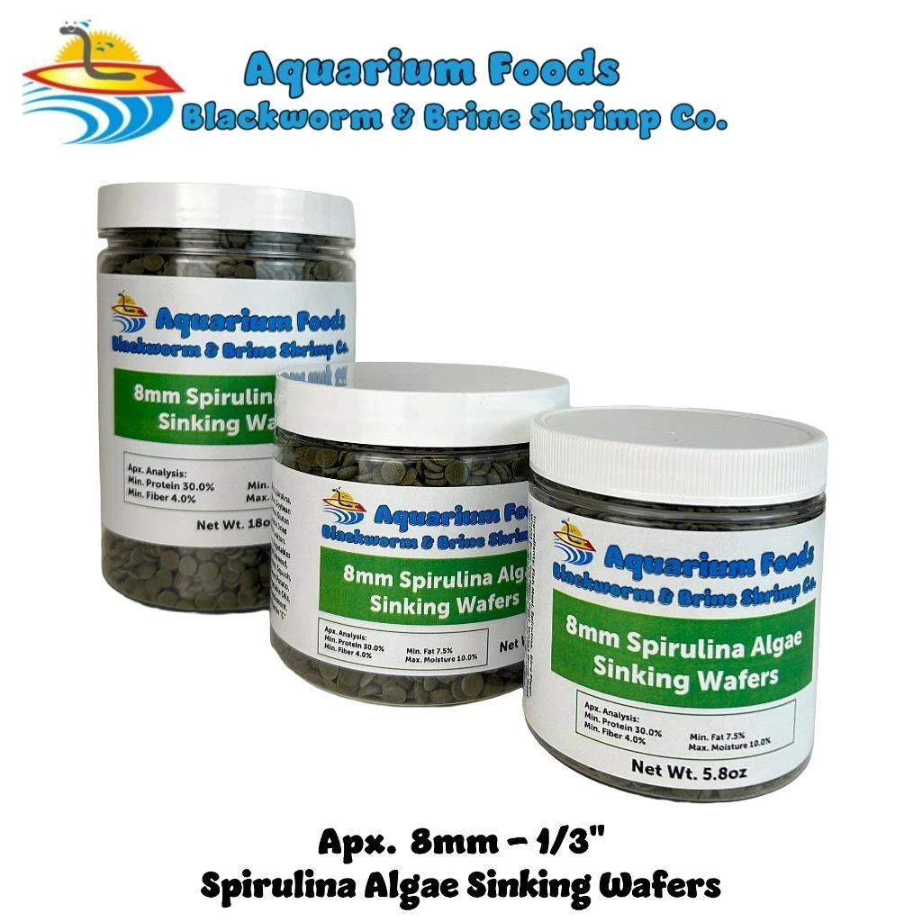 8Mm-1/3" Mini Spirulina, Algae & Veggie Sinking Wafers, All Tropical Fish, Jar