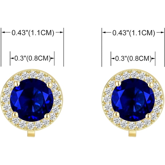 8Mm Cubic Zirconia Crystal Clip On Stud Earrings R Nd Non Pierced Earrings For Women[Z1081]
