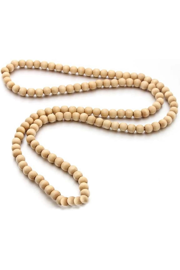 8Mm Natural Wood Bead Necklace Africa Wooden Chain Statement Unisex Chunky Strand Necklaces Hip Hop Jewelry[o4719]