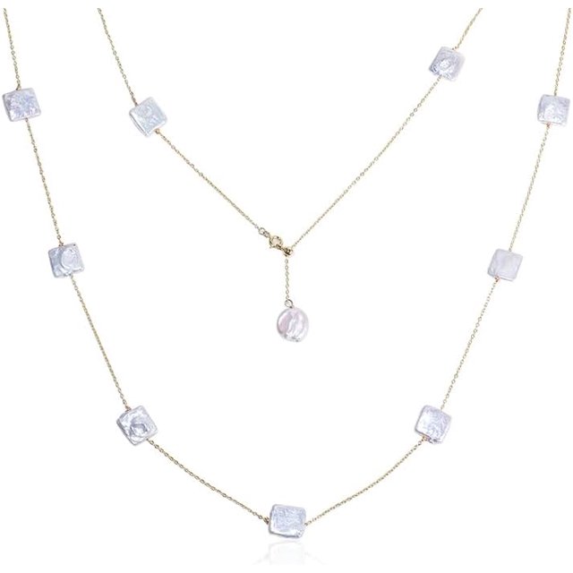 8Mm Round Simulated Shell Pearl Strand Layered Necklace For Women