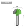 thumbnail image 1 of 8Mm Shank Ball Nose End Mill Round Nose Cove Cnc Milling Bit Radius Core 8X22, 1 of 6