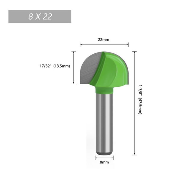 8Mm Shank Ball Nose End Mill Round Nose Cove Cnc Milling Bit Radius Core 8X22