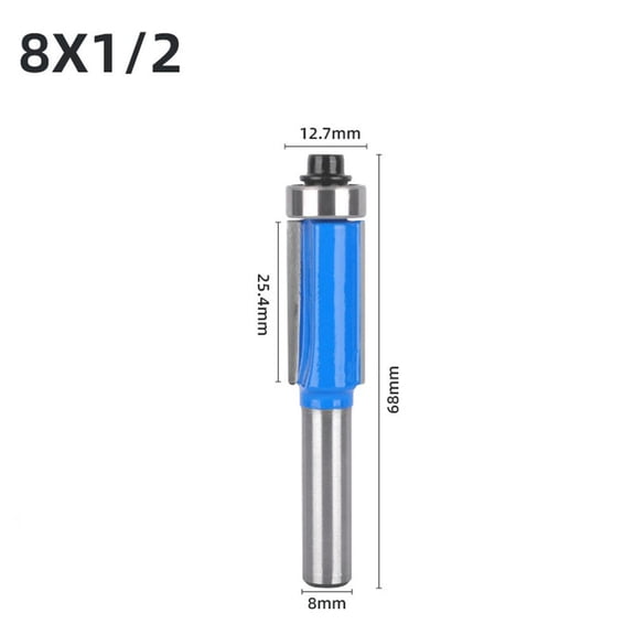 8Mm Shank Milling Cutter Flush Trim With Bearing Router Bit For Woodworking 8X12.7X25.4