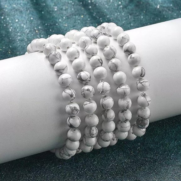 8mm Stretchy Stone Bracelets Assorted Natural Howlite Gemstone Beads Healing Reiki T60