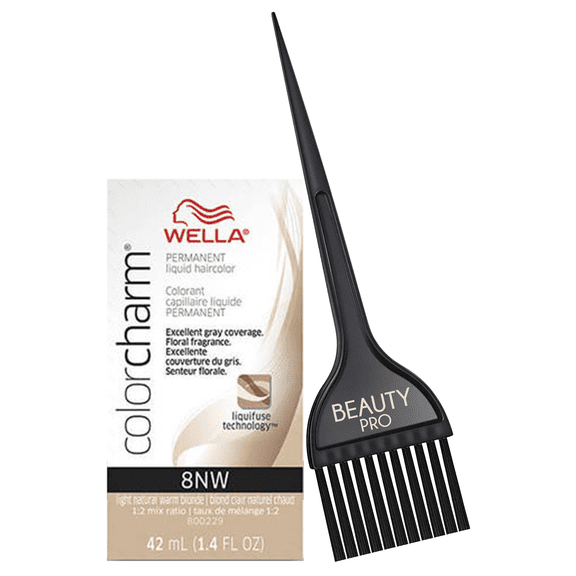 8NW Light Natural Warm Blonde, Wella ColorCharm Permanent Liquid Hair Color 42 ml / 1.4 oz