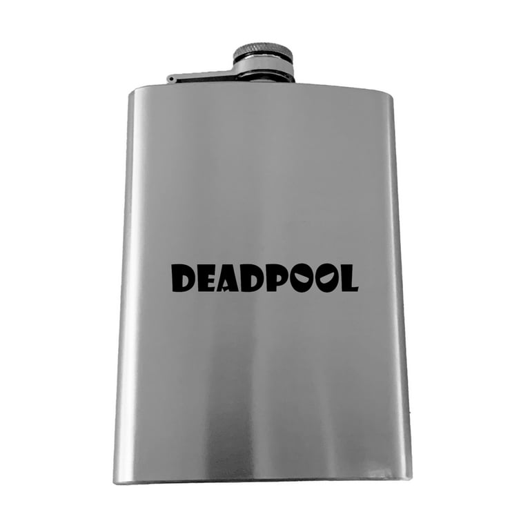 8OZ Deadpool Flask - BLACK, RED, STAINLESS, OR 6OZ LEATHER 8OZ Deadpool Flask - BLACK, RED, STAINLESS, OR 6OZ LEATHER