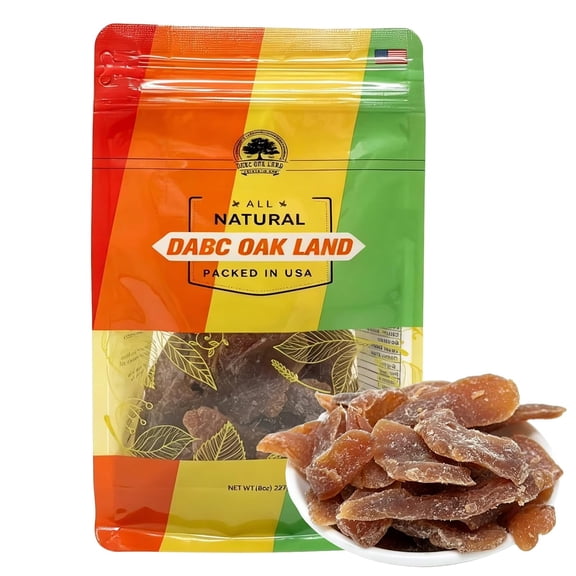 8OZ Ginger Slices Brown Sugar Black Vinegar, Sweet Tangy Dried Ginger Slices