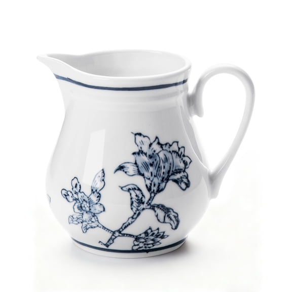 8Oz Creamer, Ceramic Milk Creamer Pitcher with Handle, Flowers and Branches