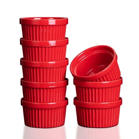 8Oz Porcelain Bowls, 8 Pcs Ceramic Dipping Sauce Bowls, Oven Safe, Porcelain Ramekins Bowl