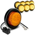 thumbnail image 1 of 8PC 2" Round 10 LED Light [2 in 1 Reflector] [Polycarbonate Reflector] [10 LEDs] [D.O.T. Certified] [2 Year Warranty] Side Marker Light for Trucks and Trailers - Amber, 1 of 8