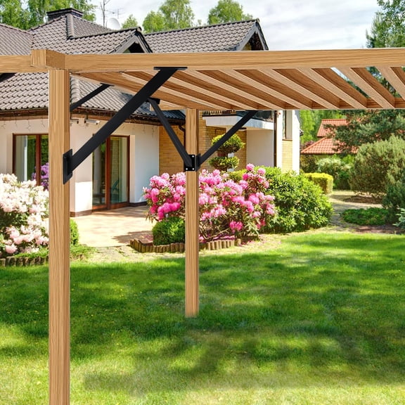 8PC 45 ° Degree Angle Support Bracket Kit, Pergola Support Bracket Inside Mount Corner Brace 45 Degree, Pergola Terrace Pergola Cabin Elevated