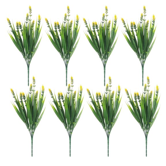 8PC Artificial Peppermint Flowers, Green Plants, Lifelike Pointed Leaf Grass, Plastic, Home Decor Versatile Use, Easy Maintenance, 8PC, No Size