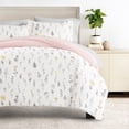 thumbnail image 1 of 8PC Bedding Bundle - Patterned Duvet Cover Set White Comforter and Solid Sheet Set in Wildflower, 1 of 12