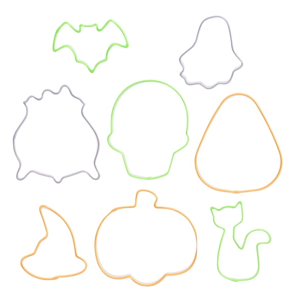 Way To Celebrate 8-Piece Stainless Cookie Cutters, Orange, Green, Purple
