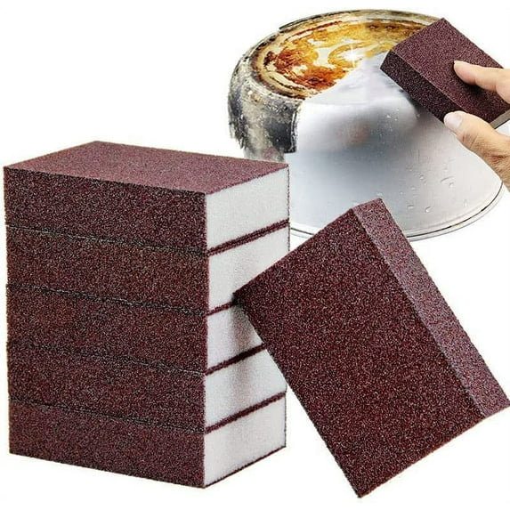 8PC Carborundum Sponges Nano Magic Emery Cleaning Sponges for Removing Rust from Pots, Pans and Woks from Kitchen