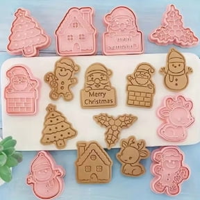8PC Christmas Cookie Cutters Set Santa Winter Elk Tree Baking Molds for Holiday
