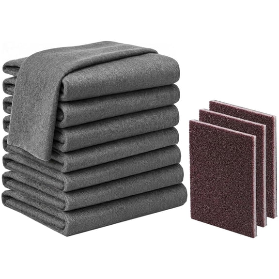 8PC Cloth Genie Magic Cloth Thickened Magic Cleaning Cloth Streak Free Cleaning Cloths Reuseable Magic Cleaning Wipes for Kitchen Glass Car with 3 Sponge