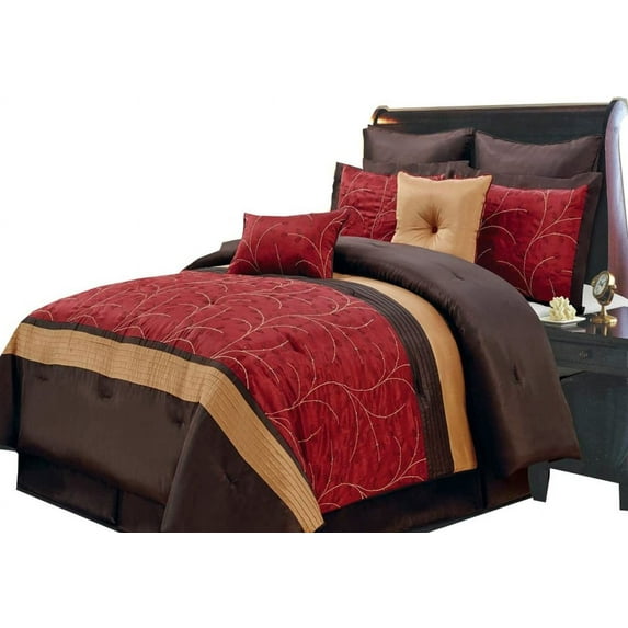 8PC Comforter Set: Full Size, Atlantis Nature Inspired Colors, Lavishing Embroidered Comforters