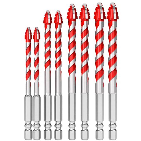 8PC Drill Bits for Glass Wood Metal Tiles Four-edge serrated eccentric drill bit
