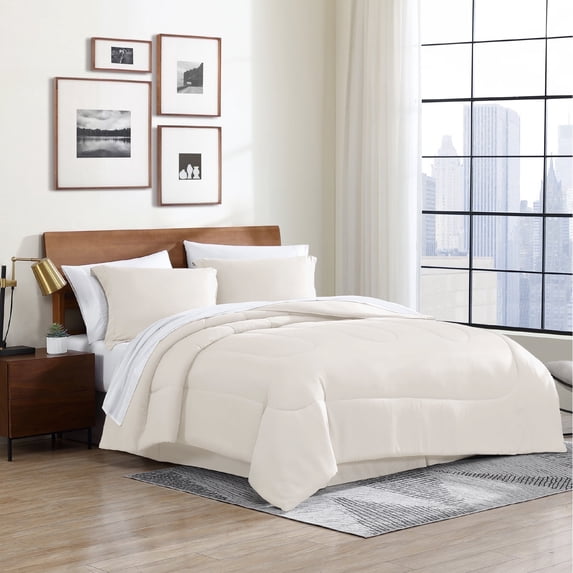 Swift Home Modern Full 8-Piece Bed in a Bag Complete Bedding Set, Coconut Milk