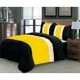 thumbnail image 1 of 8PC Full Yellow Striped Comforter Set with Sheet Set - Complete Bedding Set, 1 of 2