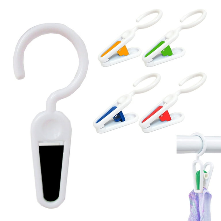 8PC Hanging Clips Clothes Pins Hooks Portable Home Travel Laundry