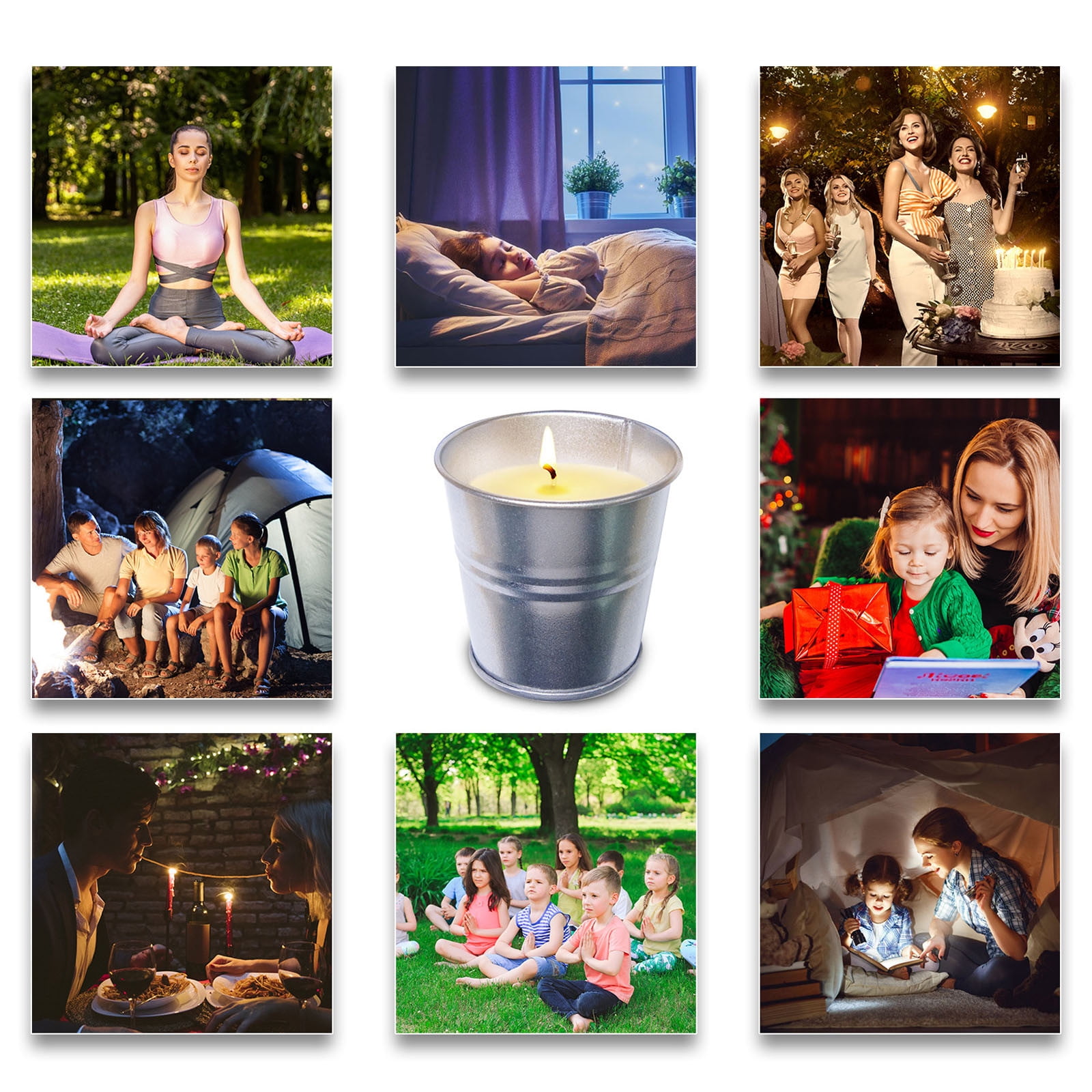 8PC Household Citronella Oil Small Iron Barrel Mosquito Repellent