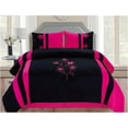 thumbnail image 1 of 8PC King Pink Iris Comforter Set with Sheet Set - Complete Bedding Set, 1 of 4