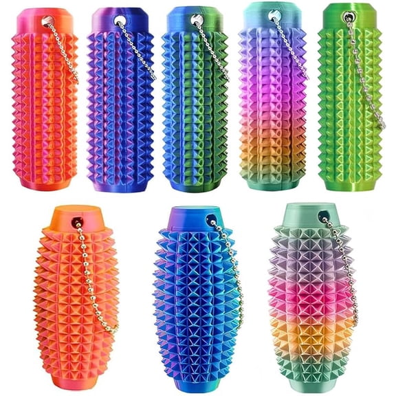 8PC Little Ouchies Fidget Toys Adults, Pain Stim Fidget Anxiety Relief Pain Stim Pocket Sensory Toys for Anxiety and Stress Reduction,Portable Travel Stress Relief Spiky Fidget Keychain (Style-1)