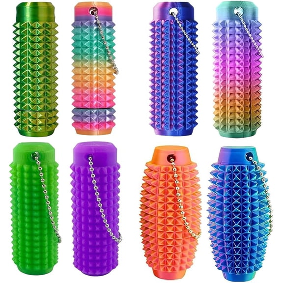 8PC Little Ouchies Fidget Toys Adults, Pain Stim Fidget Anxiety Relief Pain Stim Pocket Sensory Toys for Anxiety and Stress Reduction,Portable Travel Stress Relief Spiky Fidget Keychain (Style-2)