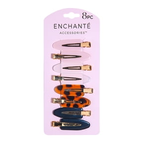 Enchante Accessories MultiColor NonSlip Creaseless Hair Clips, NoDent Styling Clips for Makeup, HeatFree Hair Styling & Sectioning, 8 Count