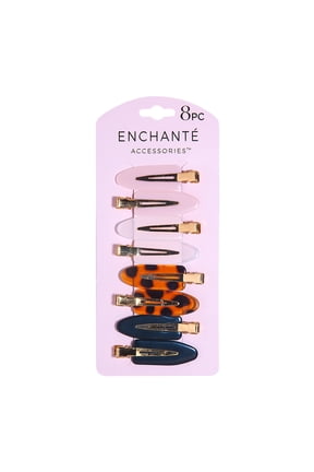 Enchante Accessories MultiColor NonSlip Creaseless Hair Clips, NoDent Styling Clips for Makeup, HeatFree Hair Styling & Sectioning, 8 Count