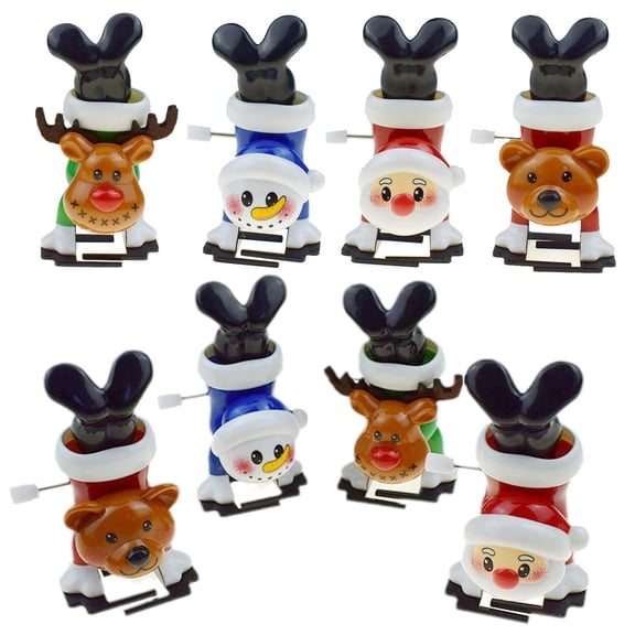 8PC New Christmas Wind Up Toys, Inverted Christmas Clockwork Chain Snowman Walking Ornament,Christmas Stocking Stuffers Wind Up Toys Christmas Toys Funny Toys Party Gifts For Christmas