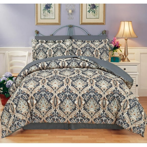 8PC Queen Russian Comforter Set with Sheet Set - Complete Bedding Set
