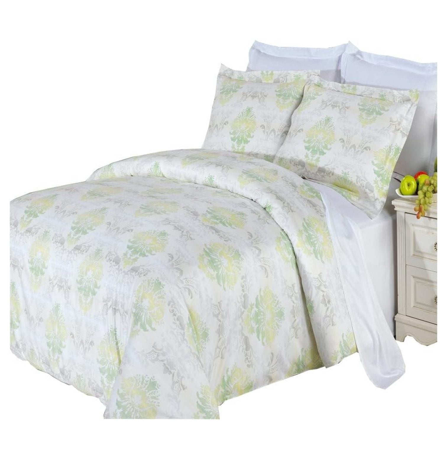 8PC Queen Size Duvet Bed in a Bag- Medium Weight Down Alternative Comforter (Duvet Insert with Cotton Duvet Cover Set and Bed Sheets)