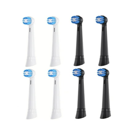 8PC Replacement Heads Toothbrush Compatible with Oral-B iO Electric Toothbrush, for Oral B iO 10|6|7|9|8|5|4|3 Series Ultimate Clean（4 Black +4 White）