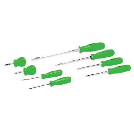 Performance Tool W904GN High Visible Screwdriver Set, 8-Piece, Green