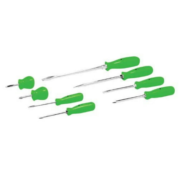Performance Tool W904GN High Visible Screwdriver Set, 8-Piece, Green