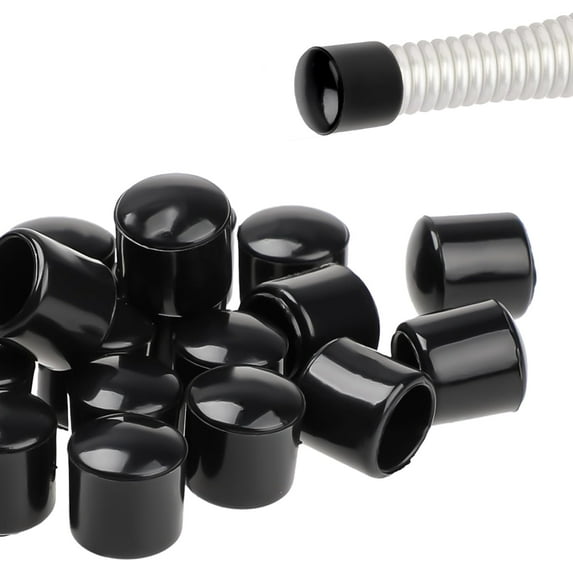 8PCS 0.39 Inch Door Stoppers Rubber Tip Replacement,Door Stop Bumper Tips, Door Stop Caps for Door Wall Protection (Black)