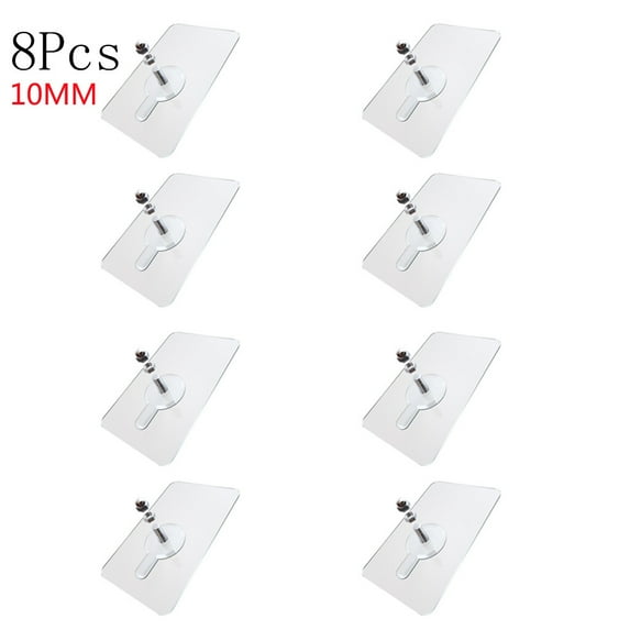 8PCS 10MM Adhesive Wall Hook Screw Style No Drill Mount for Bathroom Kitchen and Home Strong Hold Non Trace Installation for Hanging Storage,wall hook,C