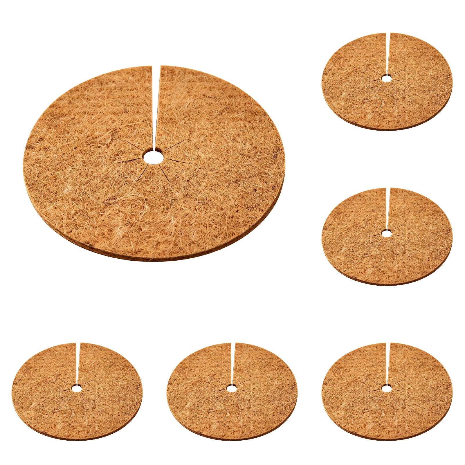 8PCS 11." Coconut Coir Mulch Ring, Natural Fibre Weed Barrier Mat for Potted
