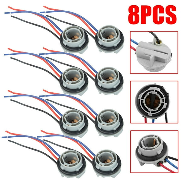 8PCS11572357LEDPigTailPlugStopBrakeTurnLightBulbSocketHarnessWire US