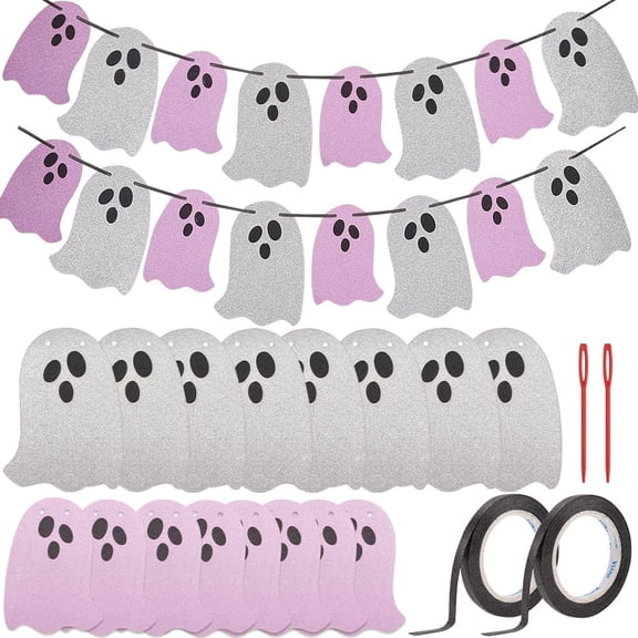 8PCS 2 Sizes Paper Banner Plum Silver Theme Banners Garland Hanging House Wall Decoration