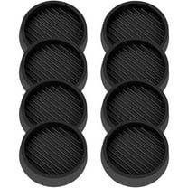 8PCS 2X2inch Black Caster Cups, Round Rubber Furniture Cups with Anti-Sliding Floor Grip, Non Skid Furniture Caster Cups Furniture Floor Protectors